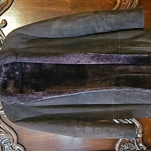 Vince shearling burgundy reversible coat xs